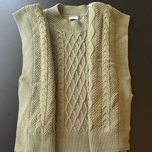 J. Crew Sage Green Ribbed Knit Sweater Poncho One Size